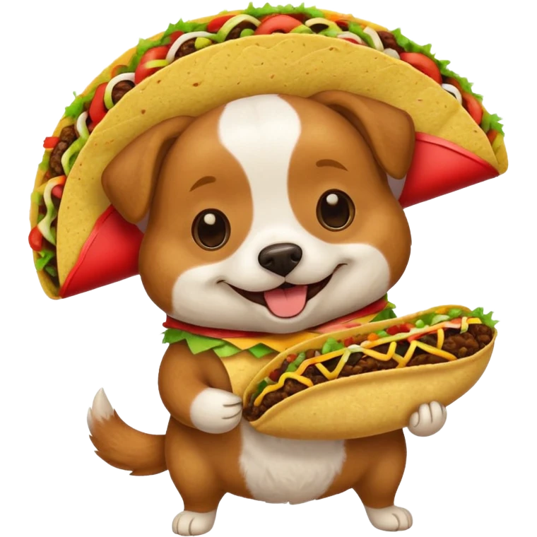 Perro con un taco emoji