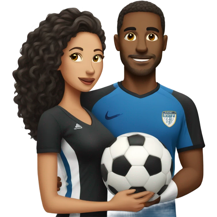 pretty women with her soccer player husband  emoji