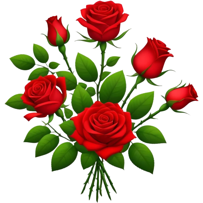 beautiful bouquet of red roses emoji