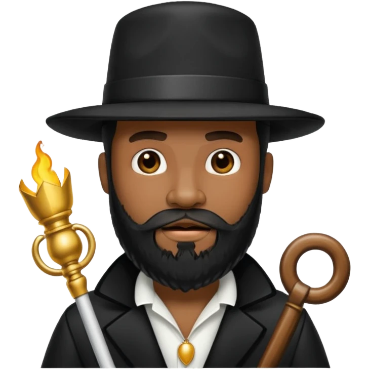 A black pimp with a full beard emoji