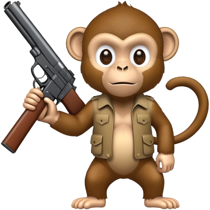 Monkey with gun emoji