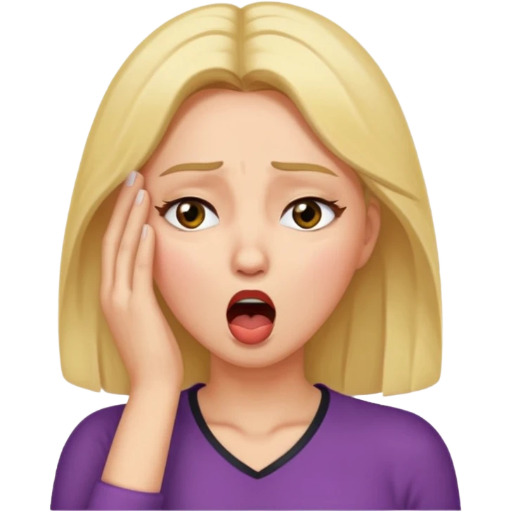 Actress shocked faint backwards with hand on forehead, mouth open, eyes closed emoji