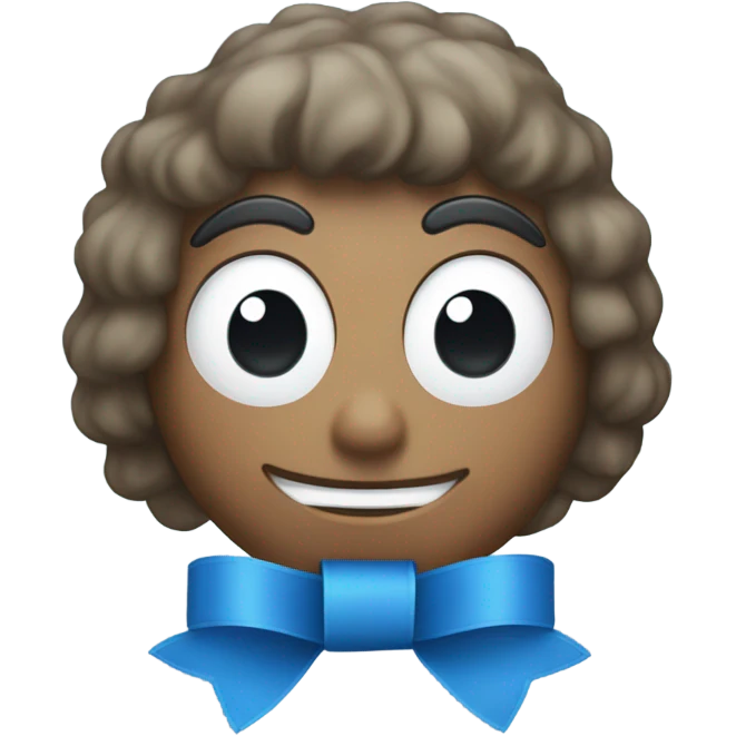 Blue unrolled ribbon emoji