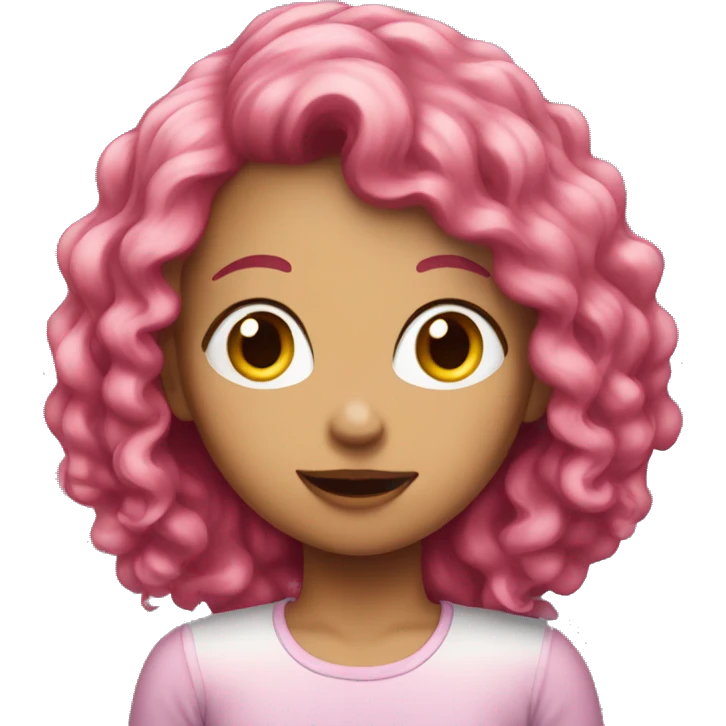She has pink hair and no eat apples emoji