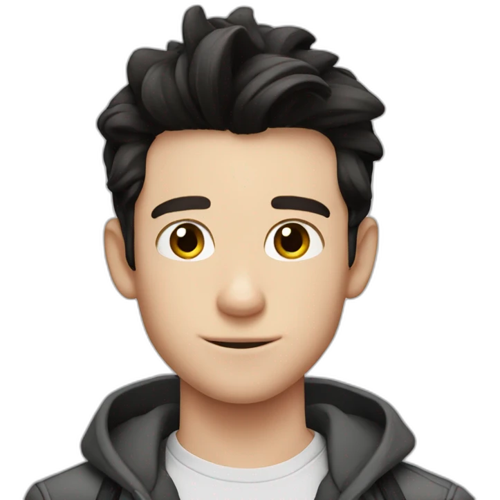 Tom holland with black hair closeup emoji
