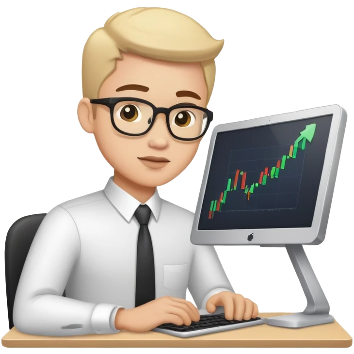 Stock market guy on computer  emoji