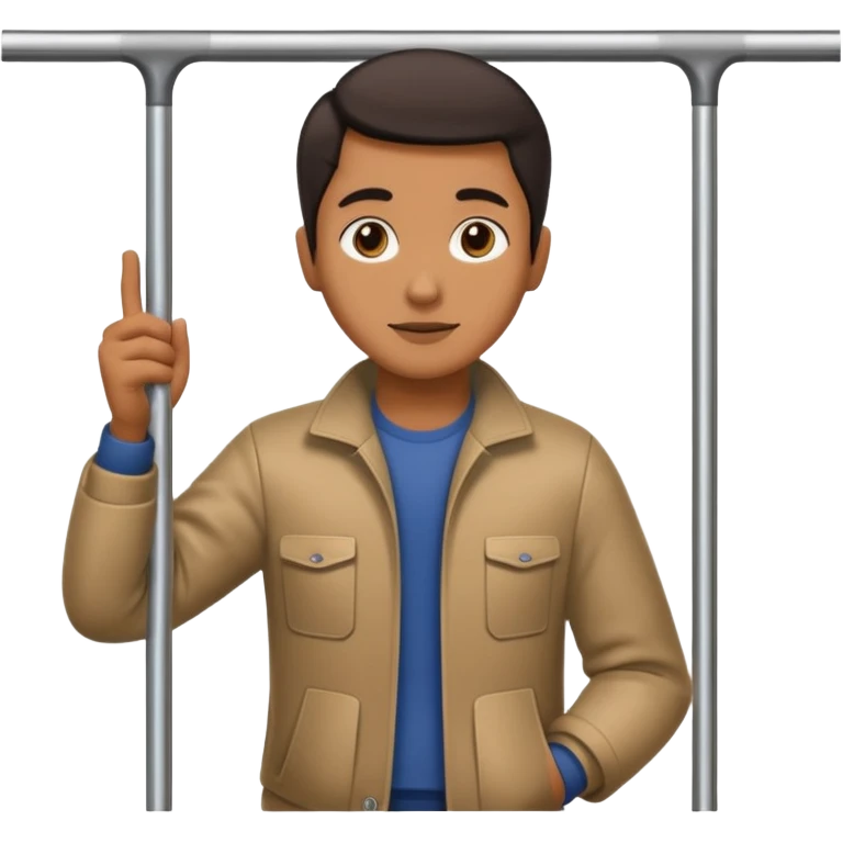 Rider holding grab bar,Metro Riders, inside metro train, no transparent. with background.i want background. emoji