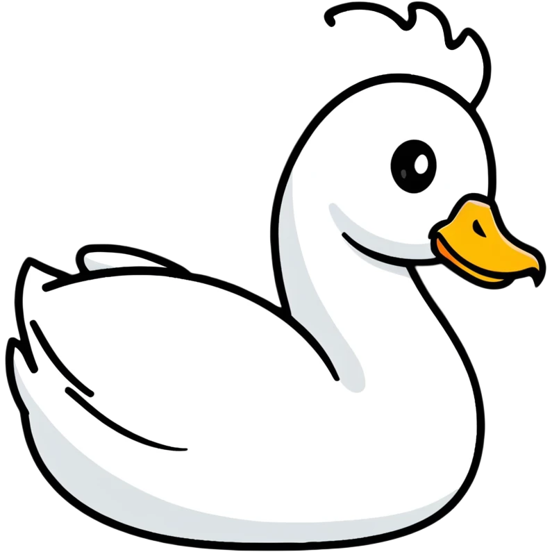 half white and half black swan, cartoonish emoji