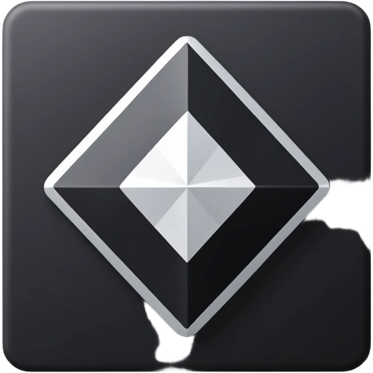 3d diamond shape matte black. diamond shape like on a playing card emoji