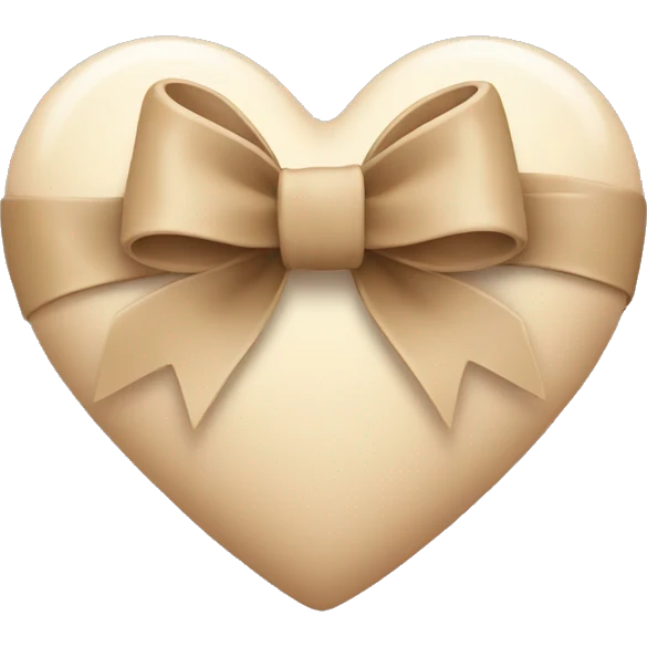 Beige heart with bow  emoji