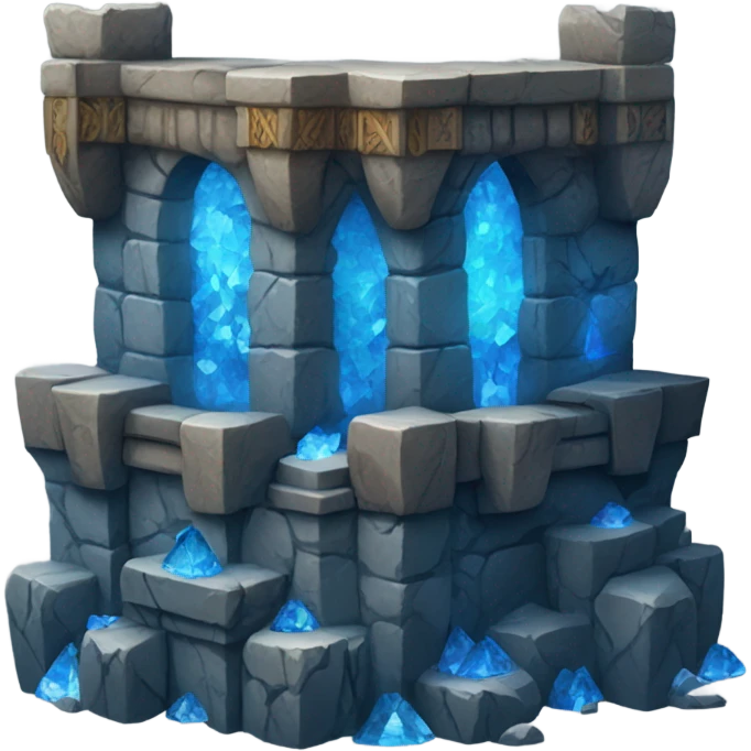 Dwarven fortress with blue crystals emoji