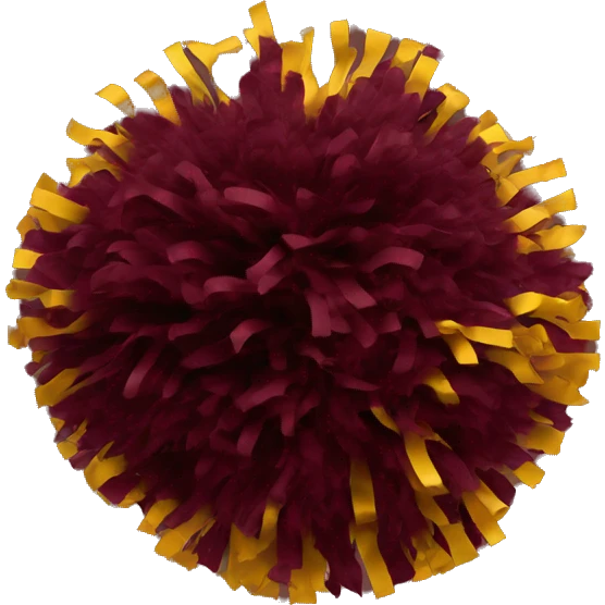 2 Maroon and gold cheerleading pom pom emoji