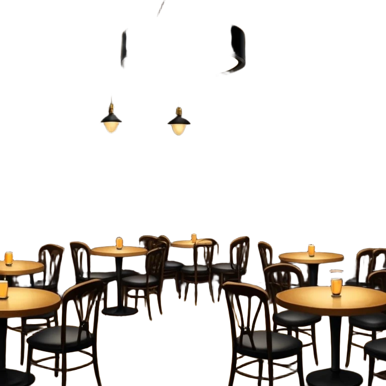 jazz club interior, spotlight on stage, musical notes, audience at tables emoji