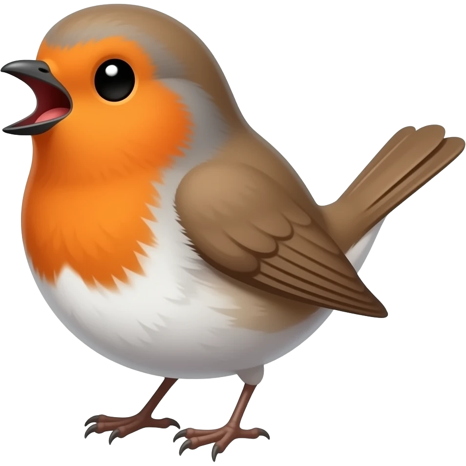 Rouge-gorge mignon chantant emoji