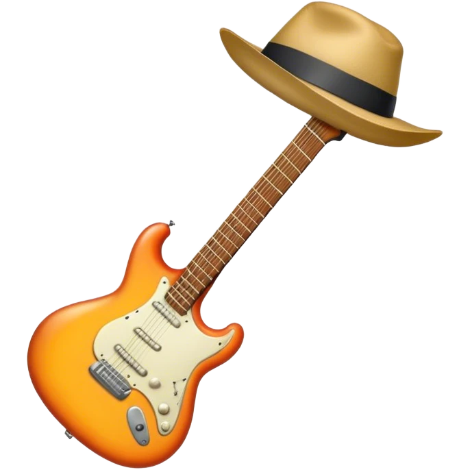 Guitar with hat emoji