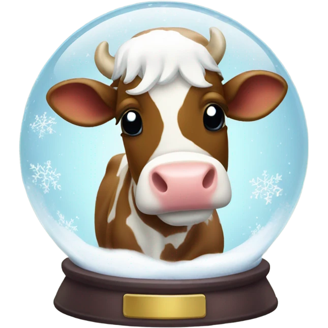 Christmas cow in snowglobes emoji