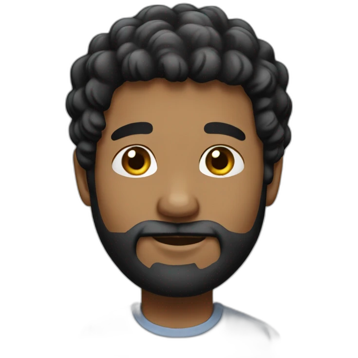 Black hair-Beard- Big boy emoji