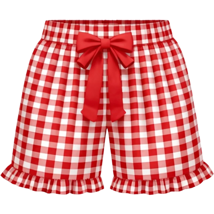 Red gingham patterned ruffle shorts emoji