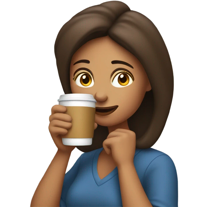 Woman drinking coffe emoji