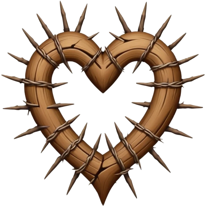 Around the heart  Crown thorns  in horizontal lly  emoji