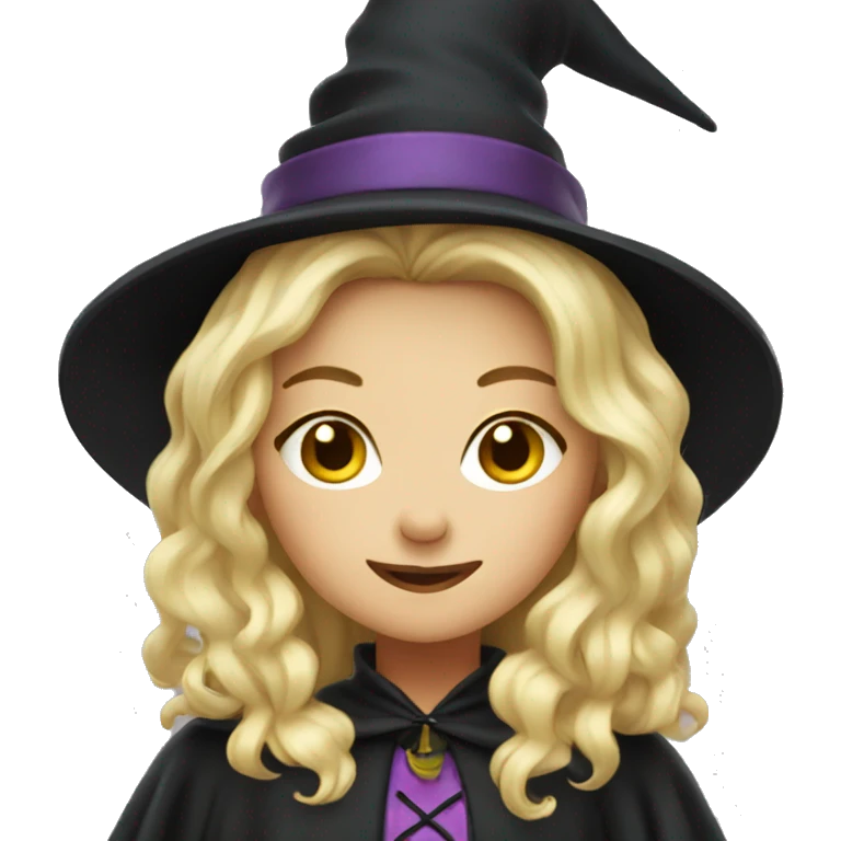 Cute blonde witch emoji