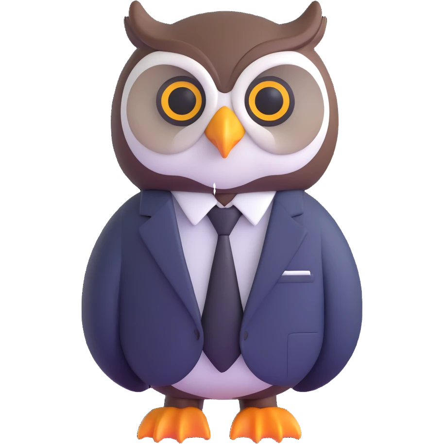 owl wearing a business suit emoji