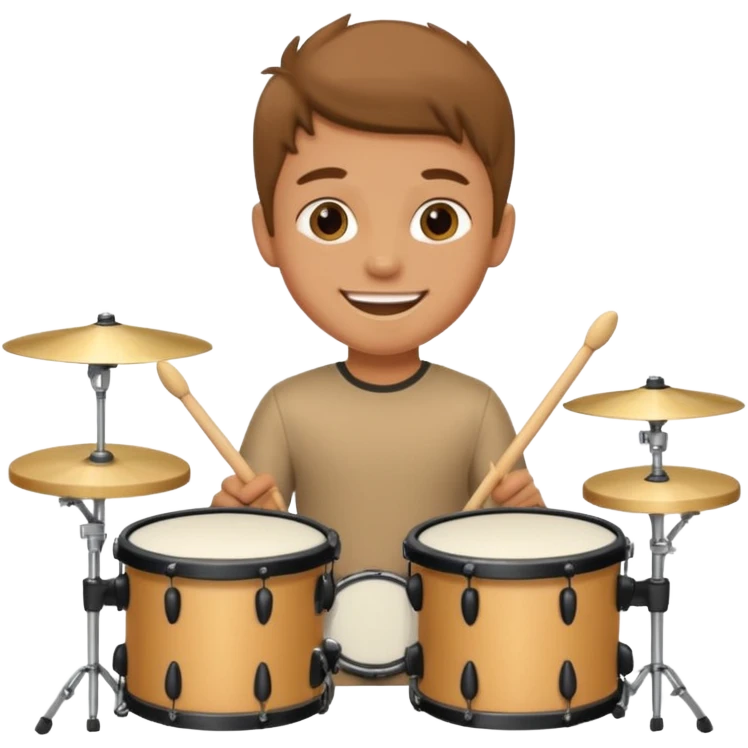niño trigueño tocando la bate´ria emoji