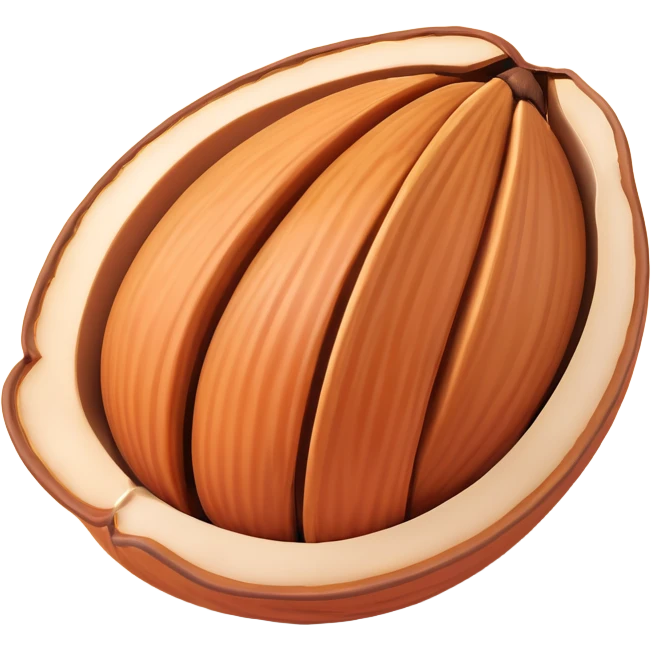 almond half in shell, realistic emoji