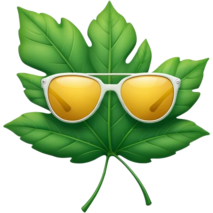 Leaf with sunglasses  emoji