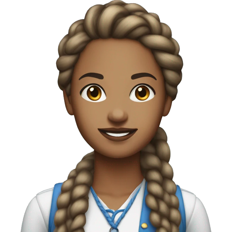 medium brown young woman venture capitalist with blue braided hair style emoji