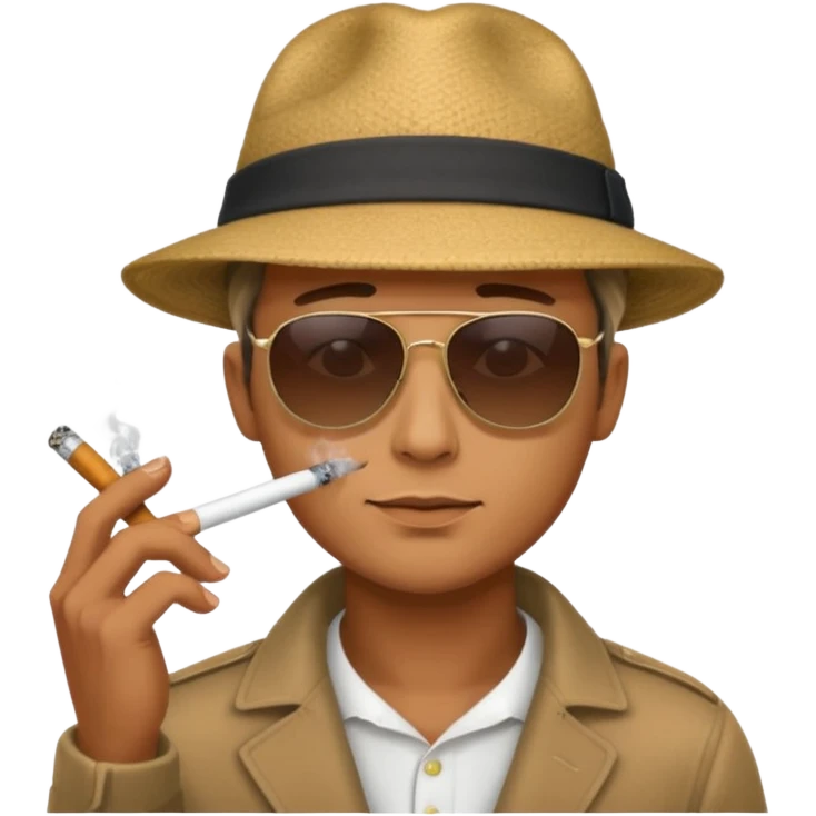 A man a smoking emoji