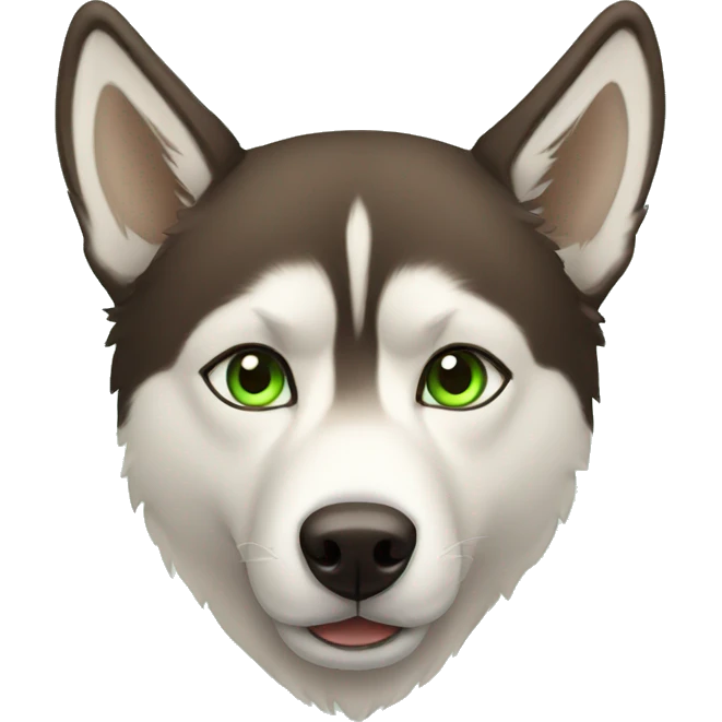 Brown husky with green eyes  emoji