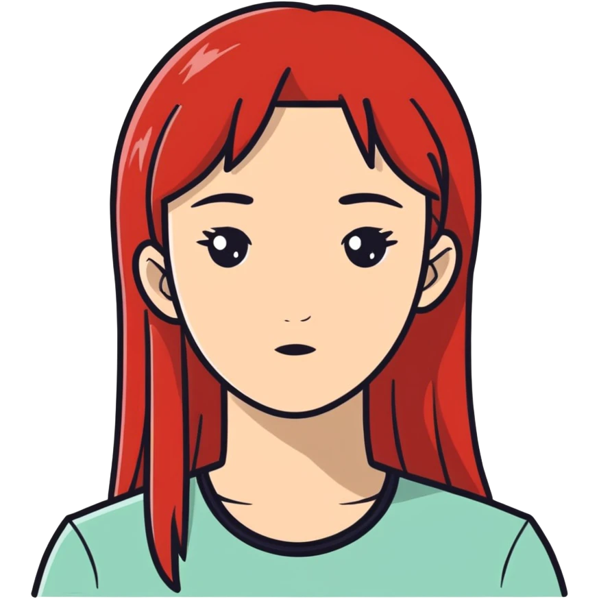 A more into with half black heir and half red hair emoji