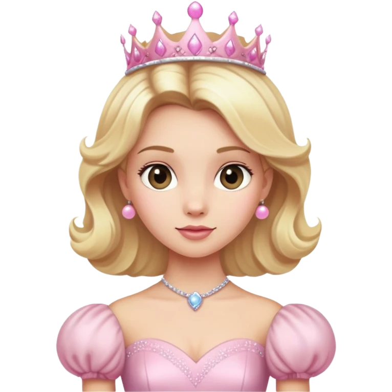blonde Caucasian princess with puffy light pink ball gown emoji