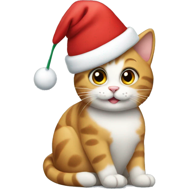 Cat with Christmas hat emoji