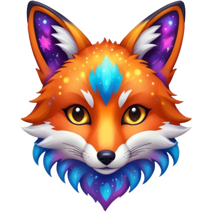 a galaxy print fox emoji