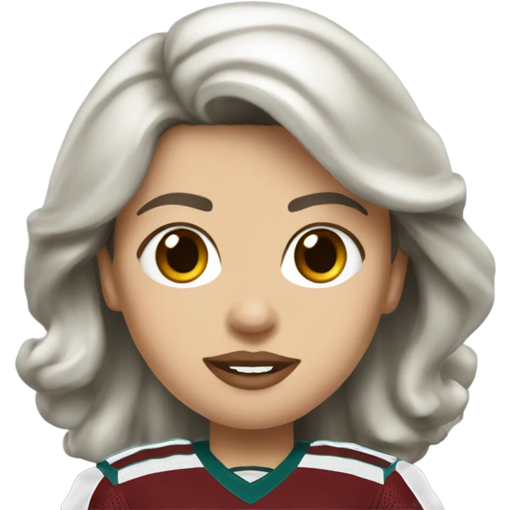  White female dark hair red lips wearing Philadelphia Eagles jersey emoji