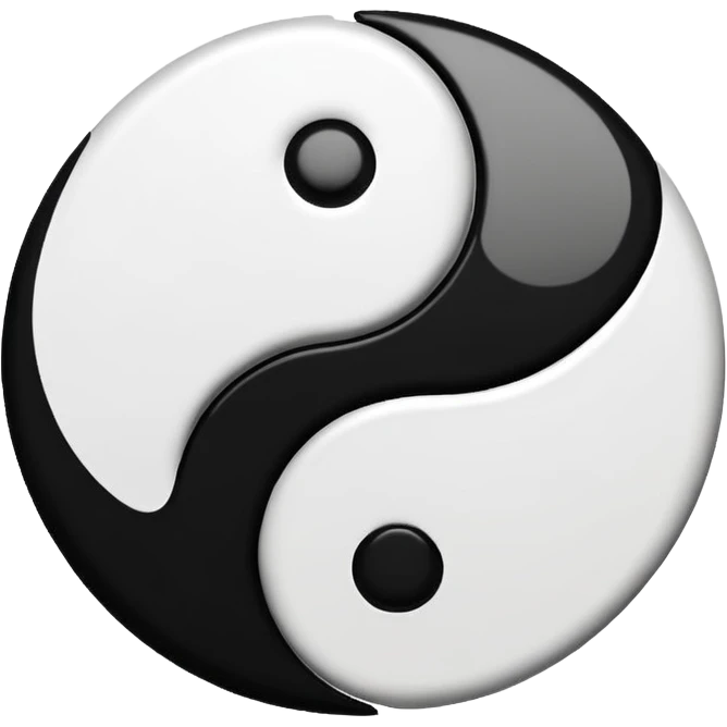 Genera el Jin yang en blanco y negro emoji