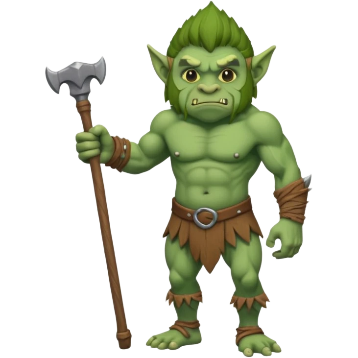 Isometric view full body troll with club  emoji