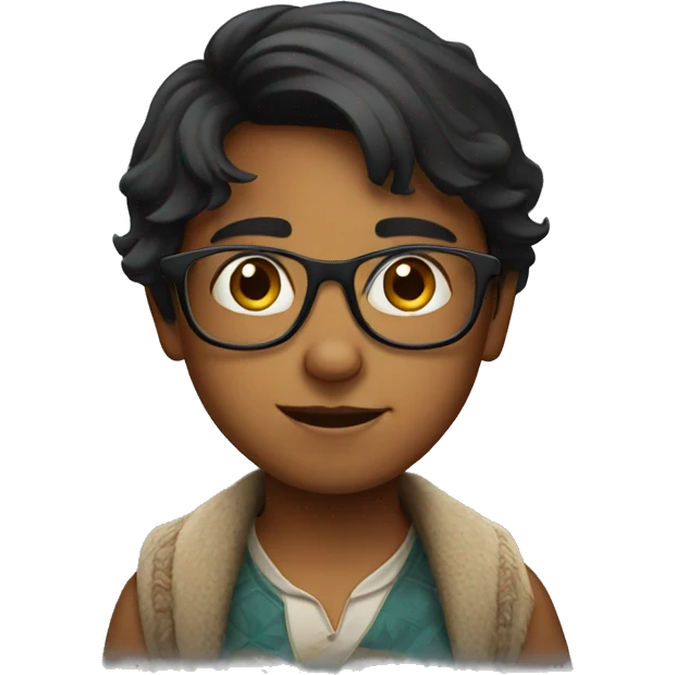 Indian kid with glasses emoji