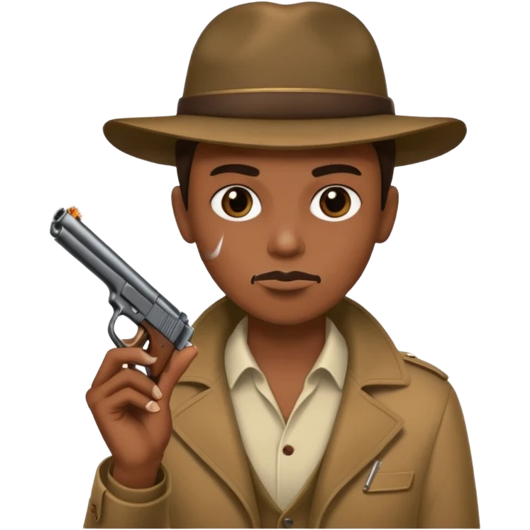 Smoking blunt, holding gun emoji