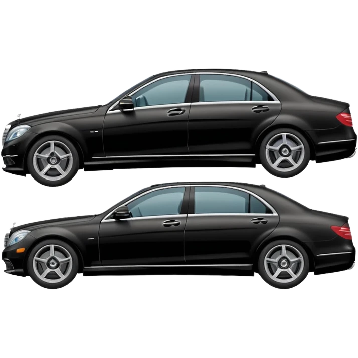 Crée-moi un emoji de Mercedes classe S sur le côté en noir emoji