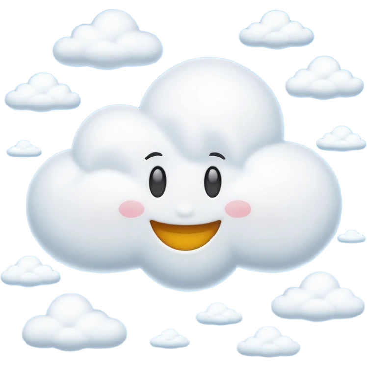 smiley cloud floating in the sky emoji