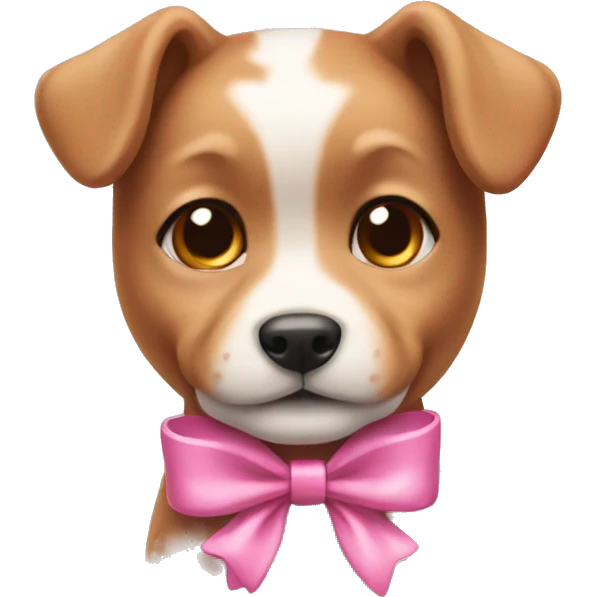 Puppy pink bow emoji