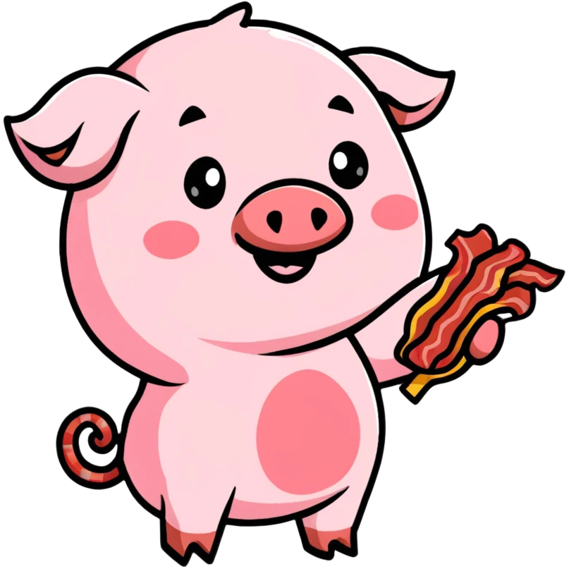 Pig with bacon emoji