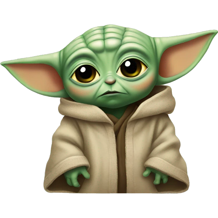 Baby yoda side eye emoji