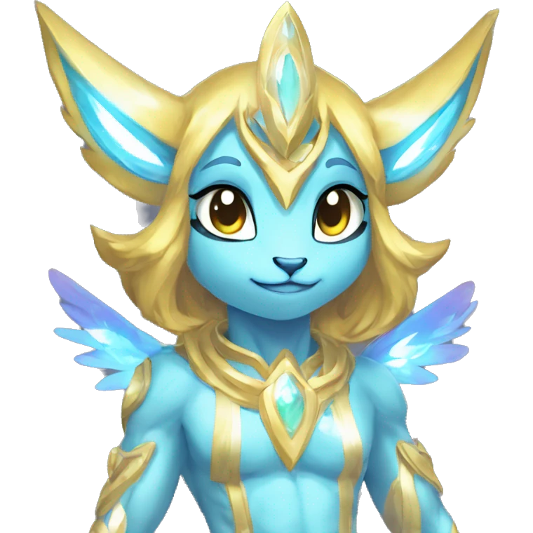 Anthro Sona Colorful Shiny Godly Celestial Shiny Fakemon Full Body emoji