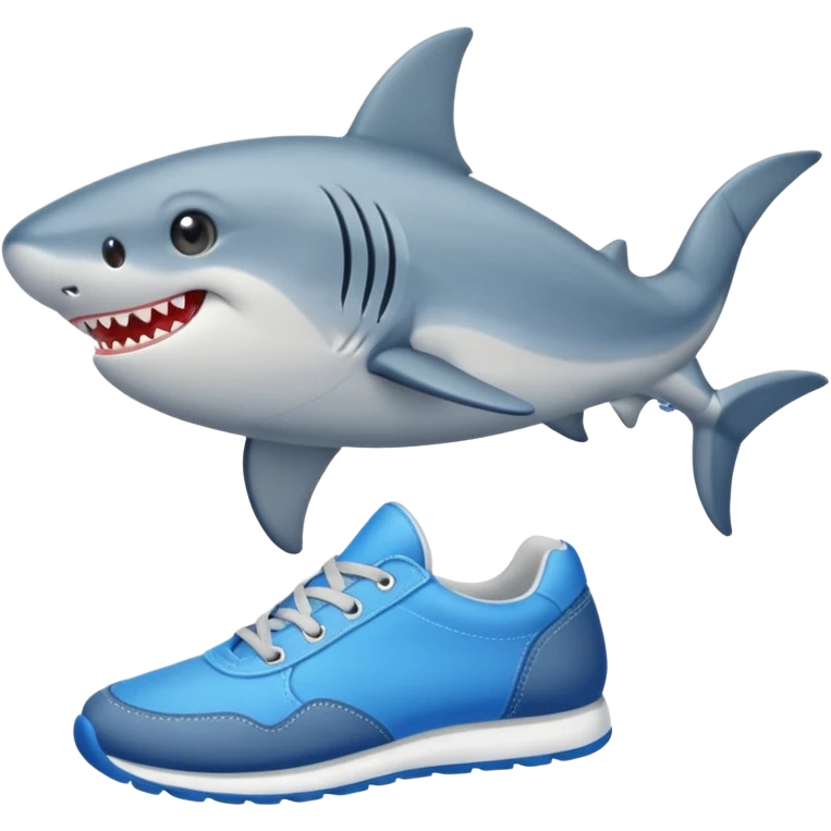 Tiburón con 3 pies y zapatillas azules niñe emoji