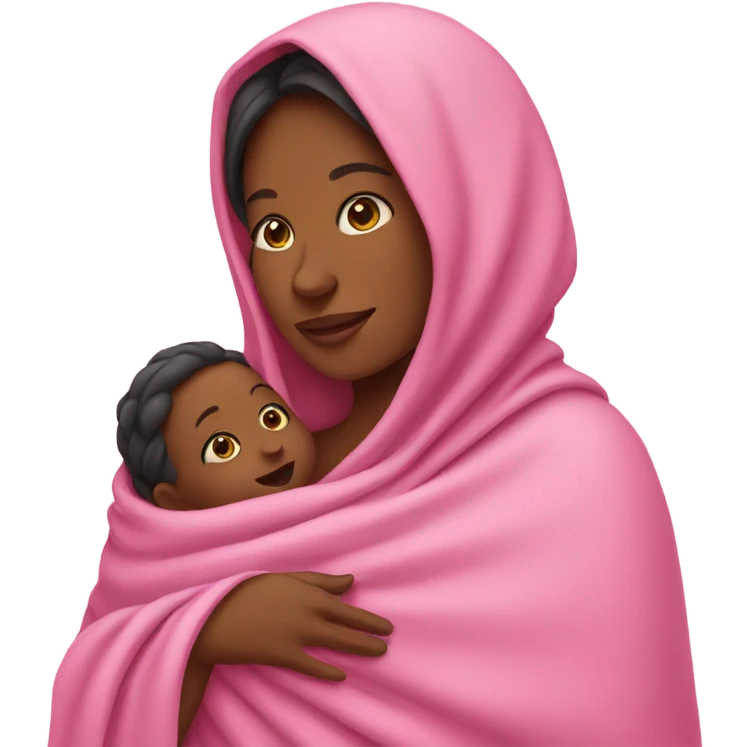 Women with baby in pink blanket  emoji