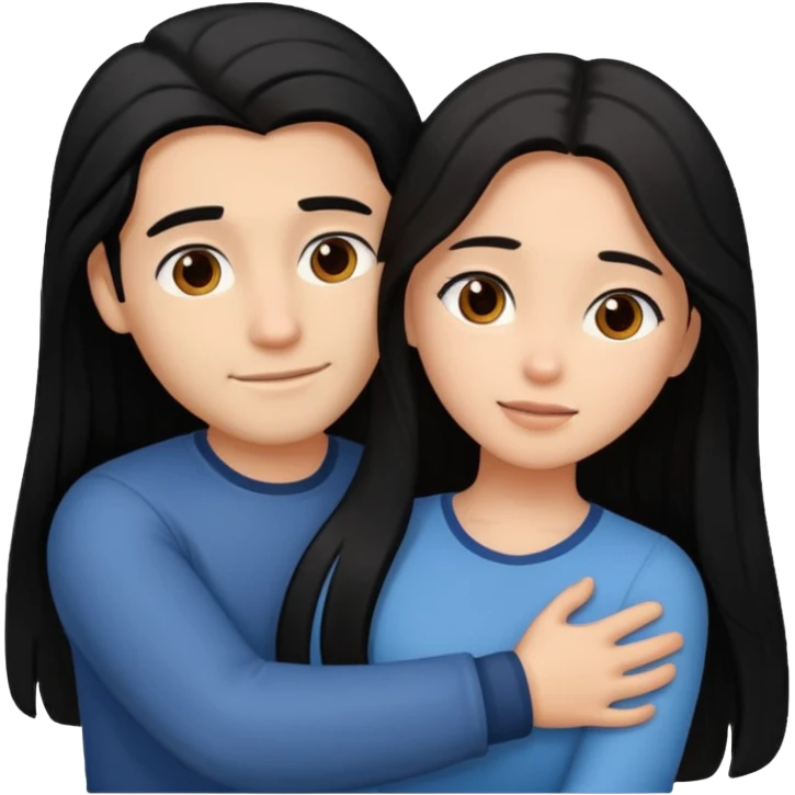 Couple that lobes eachother girl has black lonh hair he is white with brown hair emoji